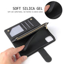 Zipper Wallet Leather Phone Case For iPhone 13 12 11 Pro Max 13 Mini SE X XR XS Max 6 6s 7 8 Plus Flip Magnetic Book Case