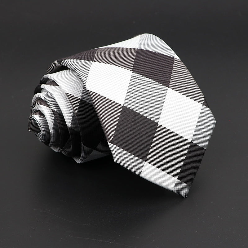Fashion Polyester Necktie For Men Business Meeting Formal Striped Dot Floral 8cm Jacquard Tie Daily Wear Cravat Suit Accessories