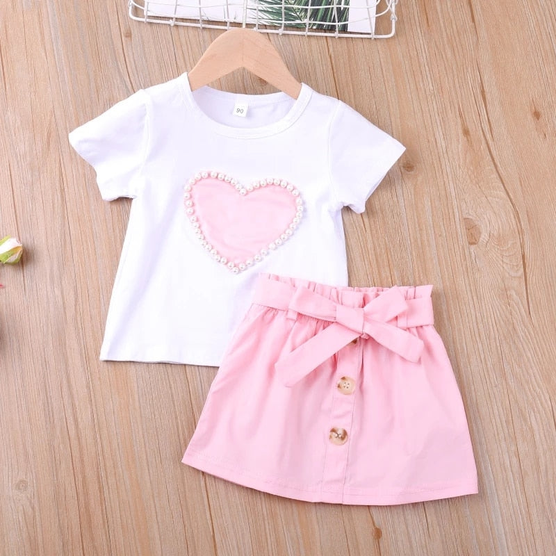 Humor Bear Baby Girl Clothes Fashion New Girls Clothing Sets Kids Clothes Toddler Girl Cute Bow T-shirt+ Pants Set