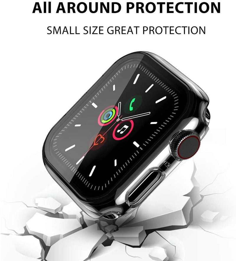 HD Case for Apple Watch Series 6 SE 5 3 40mm 44mm Built-in Tempered Glass Full Screen Protector Bumper Cover iWatch Accessories