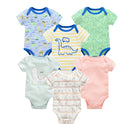 Kavkas 3 6 Pcs/lot Baby Boy Bodysuit Short Sleeve Cotton Newborn Clothes Cartoon Print Summer Toddler Overalls
