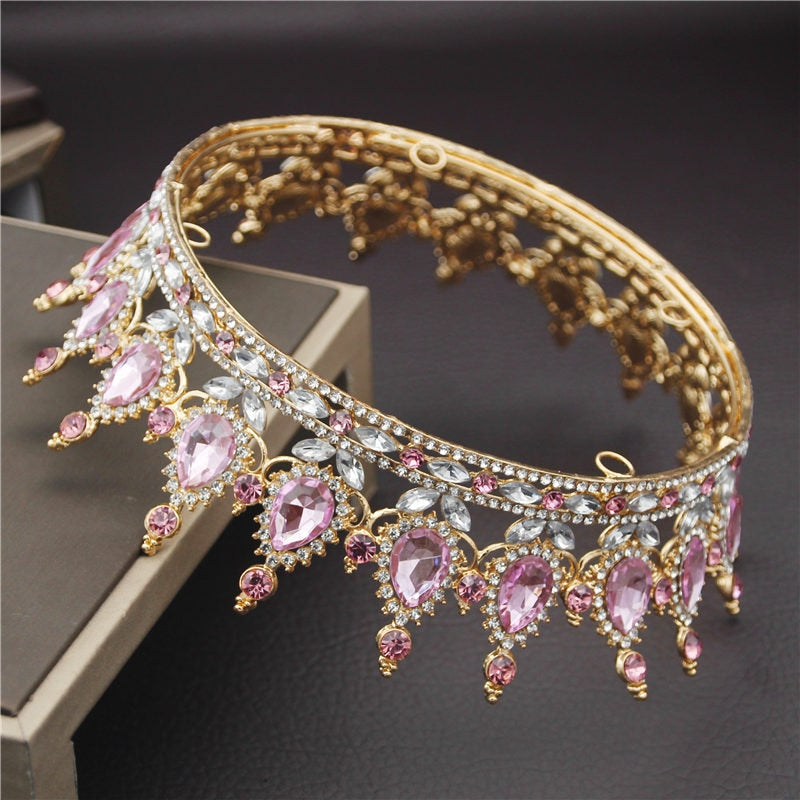 Crystal Vintage Royal Queen King Tiaras and Crowns Men/Women Pageant Prom Diadem Hair Ornaments Wedding Hair Jewelry Accessories