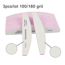 3/5/10Pcs Professional Nail File 80 100 180 Grit Unhas De Gel Nail Files Sandpaper Moon Style Acrylic Nail File Art Tools