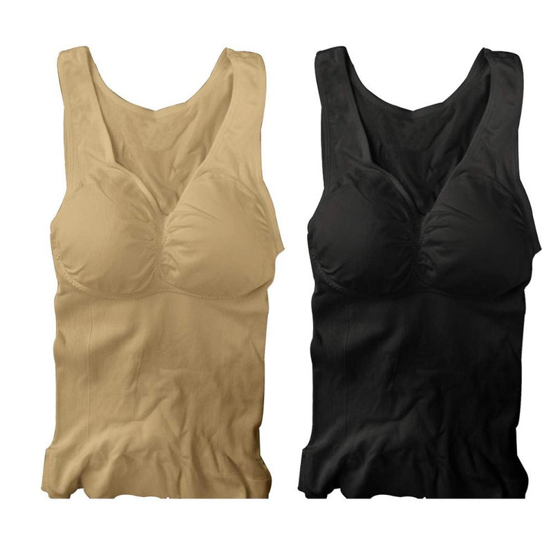 US$17.96-Women Shapewear Padded Tummy Control Tank Top Slimming Camisole  Body Shaping Vest Corset Body Sculpting Seamless Bodysui-Description