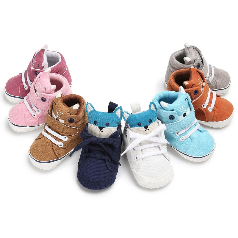 Baby Animal  Shoes Kid Boy Girl Fox Head Cotton Cloth First Walker Anti-slip Soft Sole Toddler Sneaker suit for 0-1 year