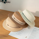 Straw Sun Hats Wide Brim Beach Hat Summer Hats Letter M Ribbon Sun Sunscreen Spring Women Caps sombreros de Free Shipping
