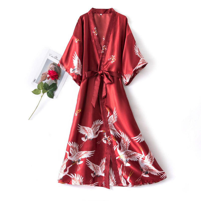 Fashion Women Mini Kimono Robe Lady Rayon Bath Gown Yukata Nightgown Sleepwear Sleepshirts Pijama Mujer Size M-XXL