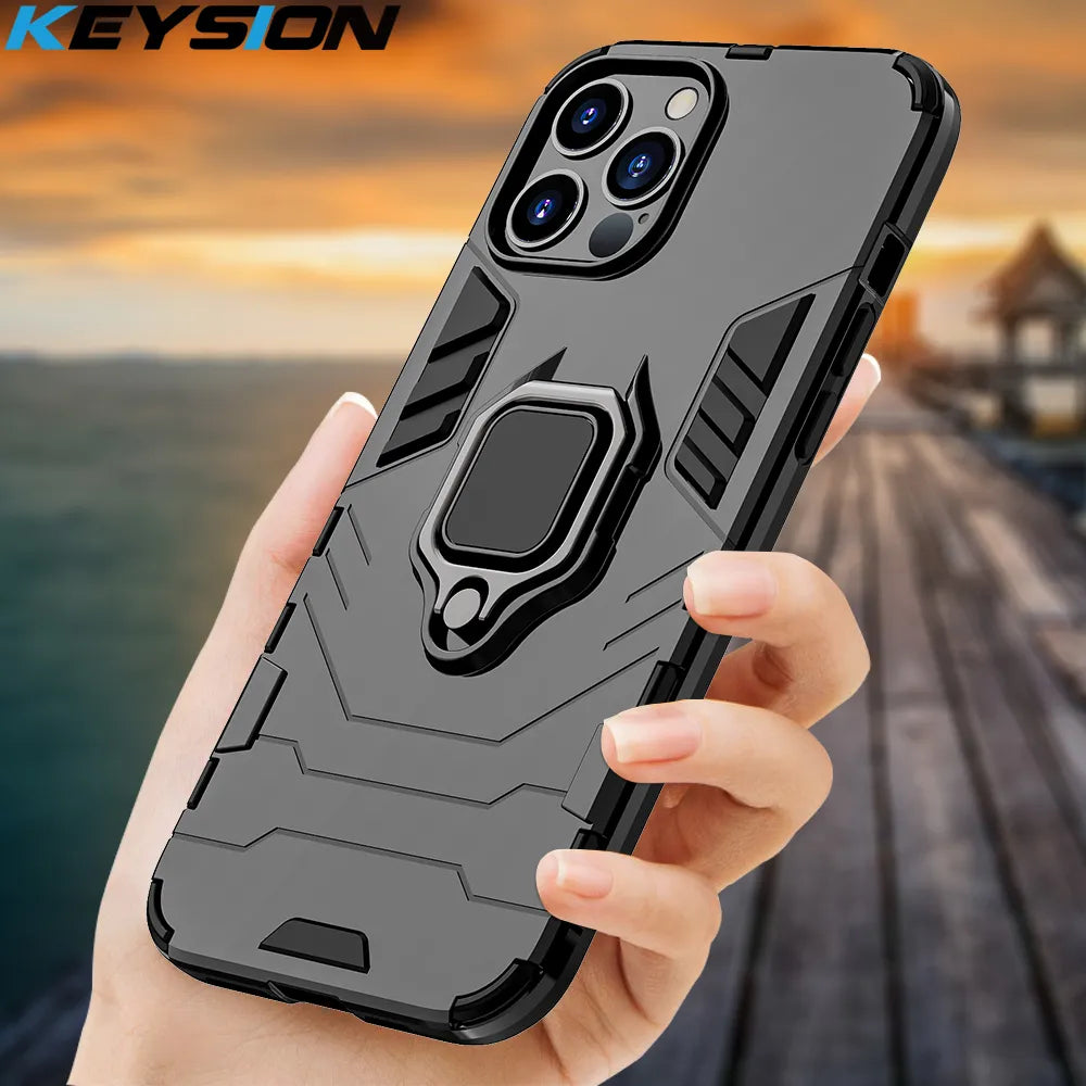 13 Pro Which Cases Fit Iphone Xs KEYSION Shockproof Armor Case For IPhone 15 14 13 Pro Max 12 SE 2022 Ring Phone Cover For Apple IPhone XS Max XR 5S