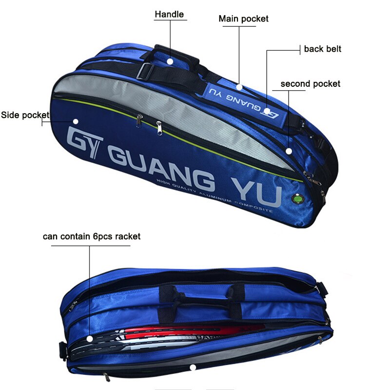 Large Capacity Squash Badminton Racket Bag Functional Tennis Racket Badminton Cover Case For Racket Tennis Gym Bag Sport