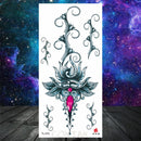 Owl Moth Jewelry Temporary Tattoo For Women Men Mandala Henna Flower Tattoo Mehndi Fake Pendants Geometric Tatoo Chest Back Lace