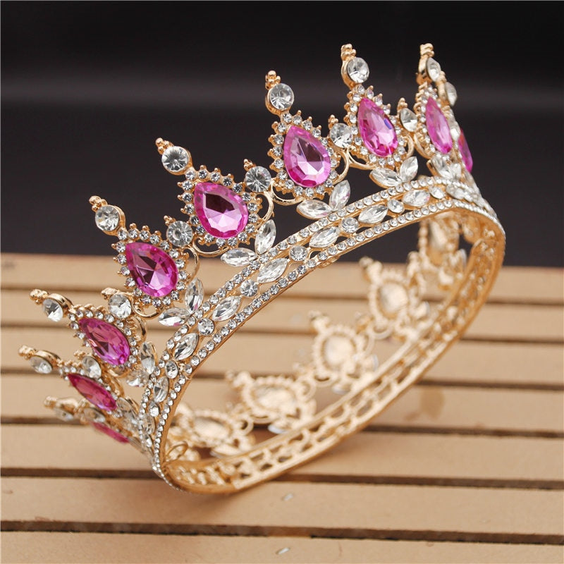 Crystal Vintage Royal Queen King Tiaras and Crowns Men/Women Pageant Prom Diadem Hair Ornaments Wedding Hair Jewelry Accessories