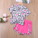 Humor Bear Baby Girl Clothes Fashion New Girls Clothing Sets Kids Clothes Toddler Girl Cute Bow T-shirt+ Pants Set