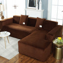 Velvet L Shaped Sofa Cover For Living Room Elastic Furniture Couch Slipcover Chaise Longue Corner Sofa Covers Stretchable