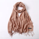 Solid Color Soft Women Scarf Cashmere-like Scarves Lady Thin Shawls Wraps Pashmina Femal Hijab Headband