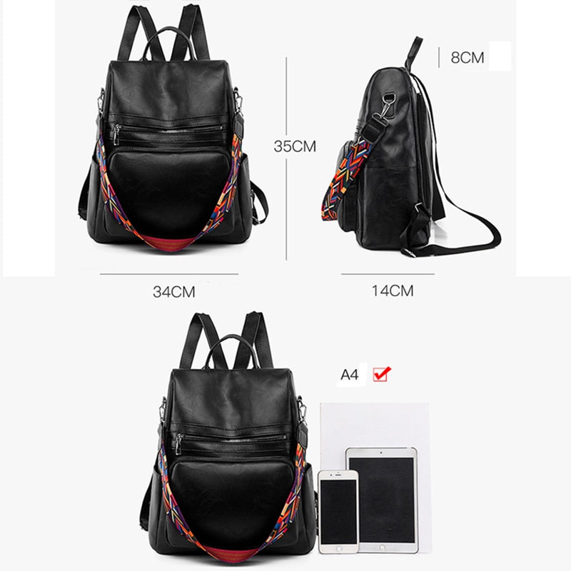 Fashion Anti-theft Women Backpacks Famous Brand High Quality Leather Female Backpack Ladies Large Capacity School Bag for Girls
