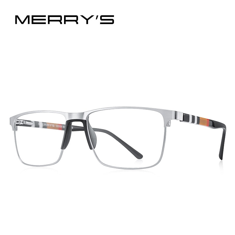 MERRYS DESIGN Men Luxury Square Glasses Frame Business Titanium Alloy Eyewear Acetate Legs Myopia Prescription Eyeglasses S2255