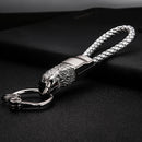 Honest Luxury Men Women Car Keychain Leapard Dragon Genuine Leather Rope Key Ring for Male Jewelry Creativity Gift Wholesale