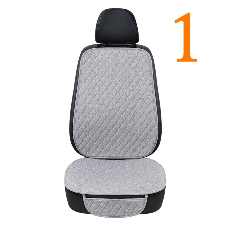 Car Seat Cover Protector Auto Flax Front Back Rear Backrest Linen Seat Cushion Pad for Automotive Interior Truck Suv Van