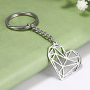 SKYRIM Fashion Hollow Heart Charm Car Keychain Keyring Women Stainless Steel Key Chains Holder Pendant For To Bag Gift
