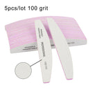 3/5/10Pcs Professional Nail File 80 100 180 Grit Unhas De Gel Nail Files Sandpaper Moon Style Acrylic Nail File Art Tools