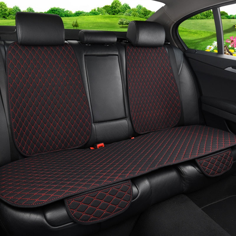 Car Seat Cover Protector Auto Flax Front Back Rear Backrest Linen Seat Cushion Pad for Automotive Interior Truck Suv Van