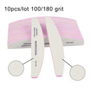 3/5/10Pcs Professional Nail File 80 100 180 Grit Unhas De Gel Nail Files Sandpaper Moon Style Acrylic Nail File Art Tools