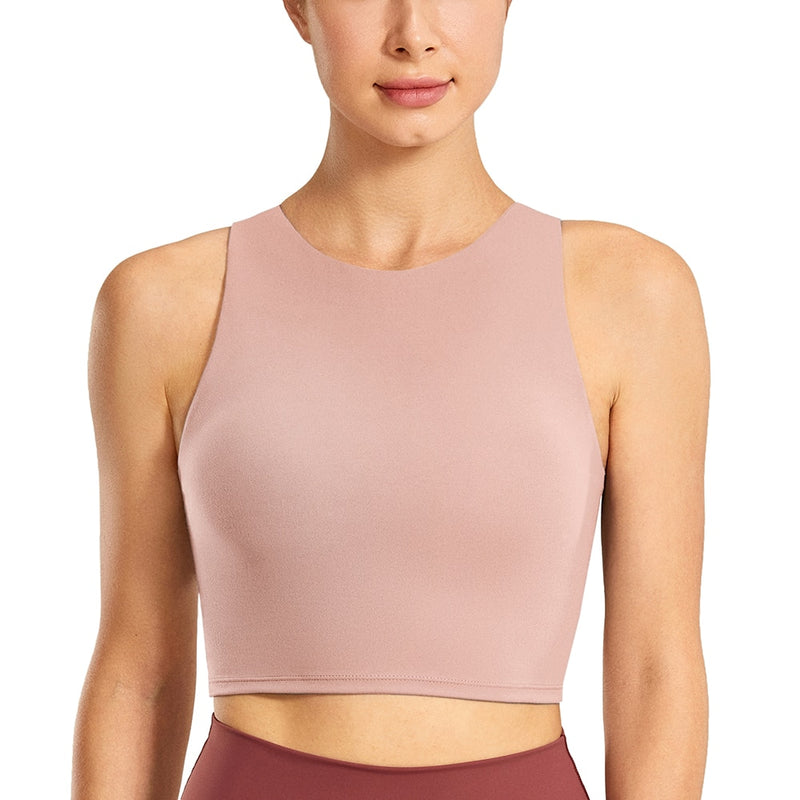 Buy CRZ YOGA Women's High Impact Workout Crop Top with Pads High Neck  Longline Sports Bra for Yoga Online at desertcartSeychelles