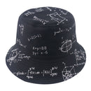 FOXMOTHER New Panama Black White Letter Mathematics Function Print Fisherman Fishing Caps Bucket Hats Gorros