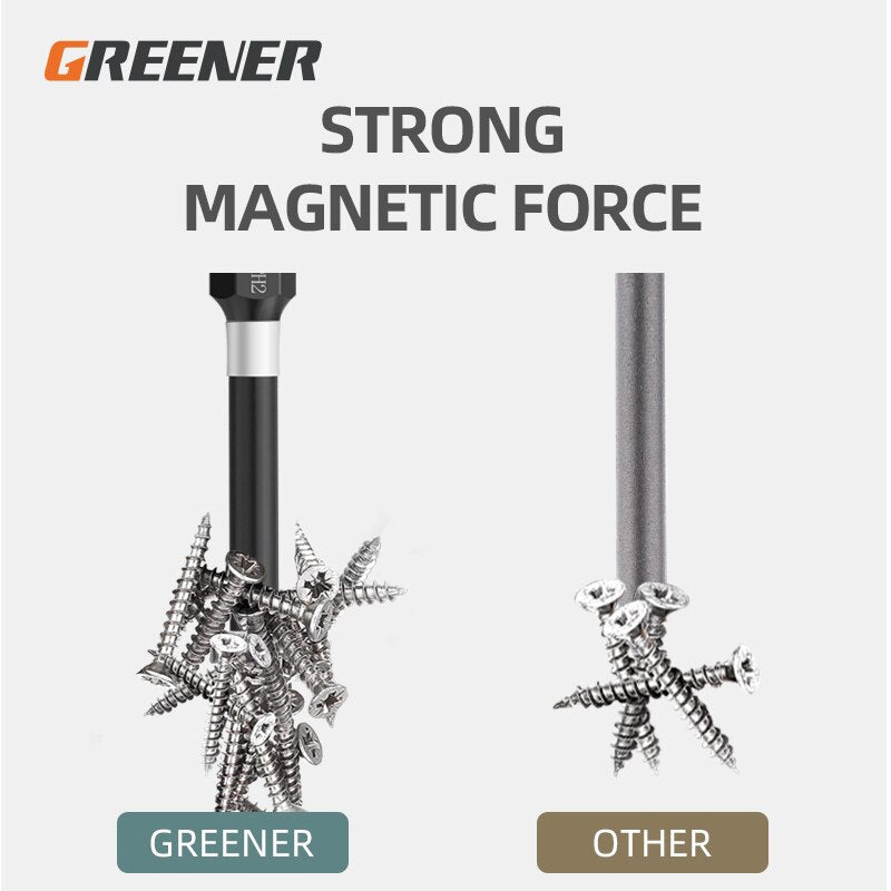 Greener Impact Strong Magnetic Batch Head Cross High Hardness Hand Drill Bit Screw Electric Screwdriver Set 50 65 70 90 150mm