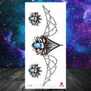 Owl Moth Jewelry Temporary Tattoo For Women Men Mandala Henna Flower Tattoo Mehndi Fake Pendants Geometric Tatoo Chest Back Lace