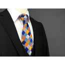 S17 Checked Multicolor Ties for Men Pocket Square Set Gift Party Necktie Silk 63&quot; 6cm  Extra Long Wedding