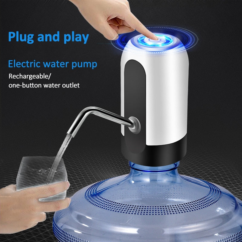 Home Gadgets Water Bottle Pump Mini Barreled Water Electric Pump USB C