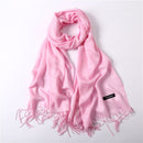 Solid Color Soft Women Scarf Cashmere-like Scarves Lady Thin Shawls Wraps Pashmina Femal Hijab Headband