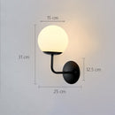 Decoration Loft Indoor Wall Lamp Glass Shade for Bedroom Stair Modern Minimalist Bedside Lights Black E27 Base