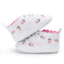 Lioraitiin Baby Infant Girl Soft Sole Crib Toddler Canvas Cute Flower Sneaker Shoes