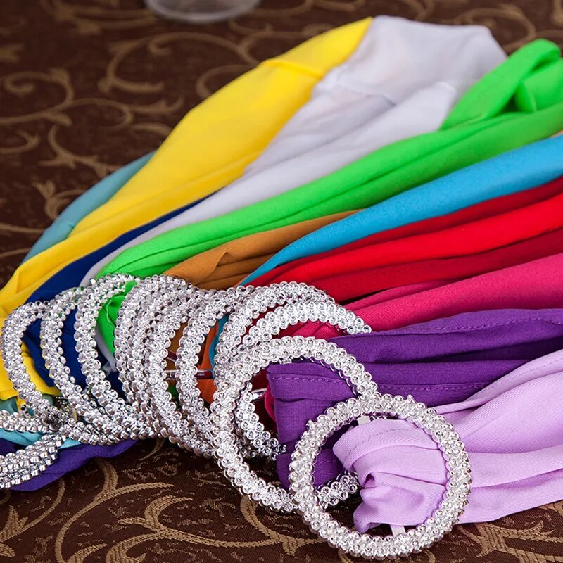 50pcs/lot Spandex Chair Sash Bands With Buckle Wedding Lycra Chair Band For Chair Cover Party Birthday Banquet Chair Decoration