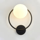 Decoration Loft Indoor Wall Lamp Glass Shade for Bedroom Stair Modern Minimalist Bedside Lights Black E27 Base
