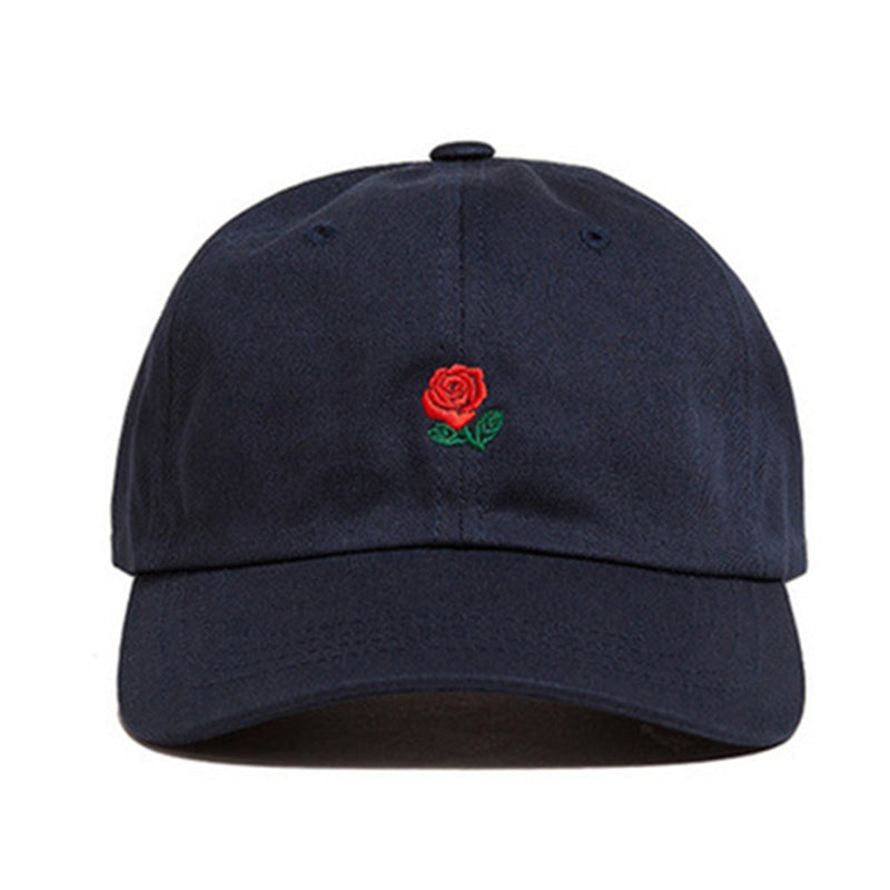 Woman Embroidery Cotton Baseball Cap Boys Girls Snapback Hip Hop Flat Hat Cotton Rose embroidered baseball cap fashion wild hat