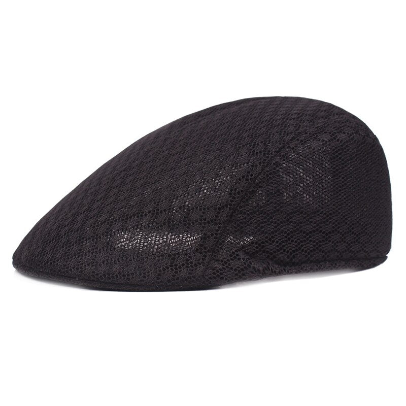 Men Women Casual Beret Hat Fashion Breathable Mesh Flat Cap Newsboy Style Beret Hats  Adjustable Adjustable Caps Gorras