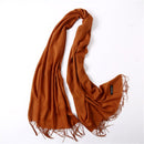 Solid Color Soft Women Scarf Cashmere-like Scarves Lady Thin Shawls Wraps Pashmina Femal Hijab Headband