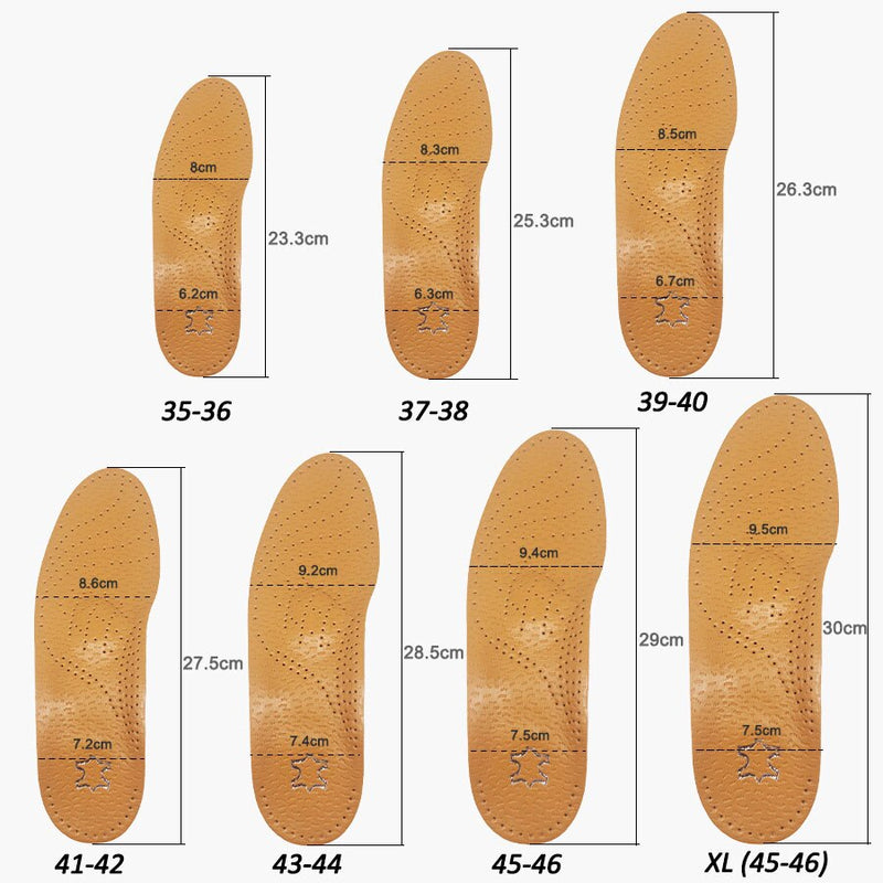 VAIPCOW Orthopedic Insole For Flat Feet Arch Support PU Leather Latex Orthotic Insoles For Feet suitable men women Shoes Sole