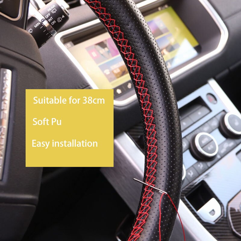 Car Steering Wheel Braid Cover Soft Texture Car Covers With Needles And Thread Artificial Leather Car Styling Covers