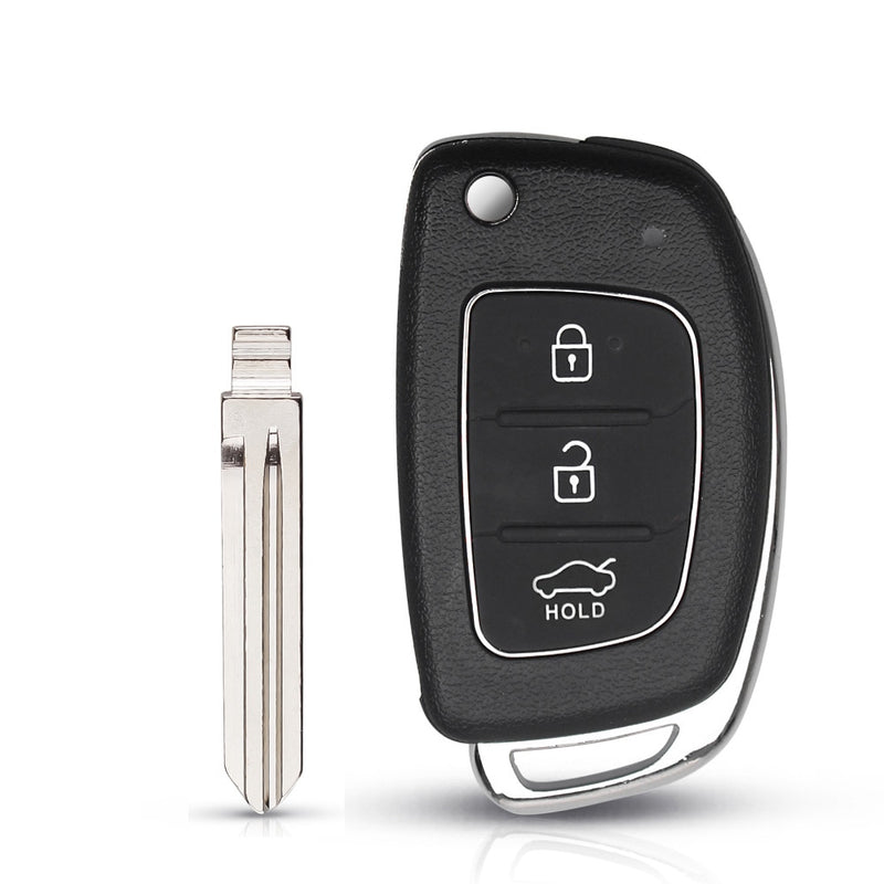 KEYYOU 3 Button Folding Flip Remote Key Shell Car Key Case For Hyundai