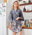 Fashion Women Mini Kimono Robe Lady Rayon Bath Gown Yukata Nightgown Sleepwear Sleepshirts Pijama Mujer Size M-XXL