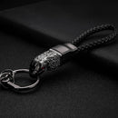 Honest Luxury Men Women Car Keychain Leapard Dragon Genuine Leather Rope Key Ring for Male Jewelry Creativity Gift Wholesale
