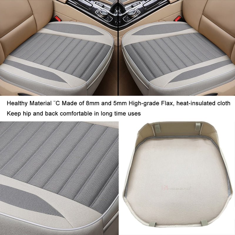 Car Seat Cover,Flax Cushion Seasons Universal Breathable  For Most Four-Door Sedan&amp;SUV Ultra-Luxury Car Seat Protection