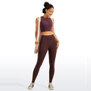 CRZ YOGA Women High Neck Longline Sports Bra - Padded Racerback Yoga Bra Crop Tank Top with Built in Shelf Bra