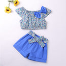 Humor Bear Baby Girl Clothes Fashion New Girls Clothing Sets Kids Clothes Toddler Girl Cute Bow T-shirt+ Pants Set