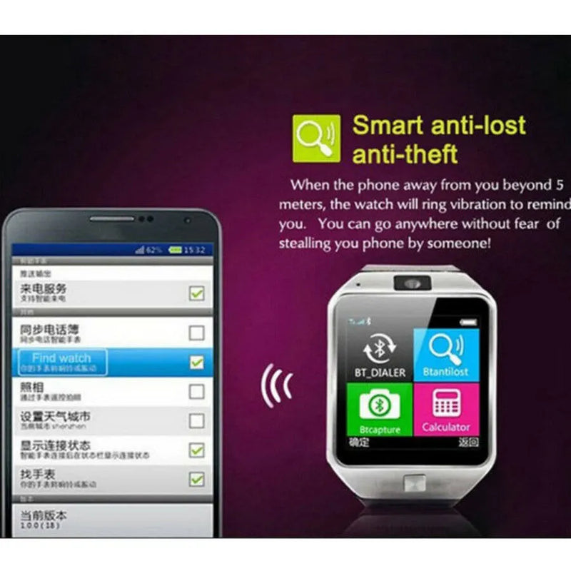 LATEST DZ09 Bluetooth Smart Watch Camera SIM Slot For HTC Samsung Andr