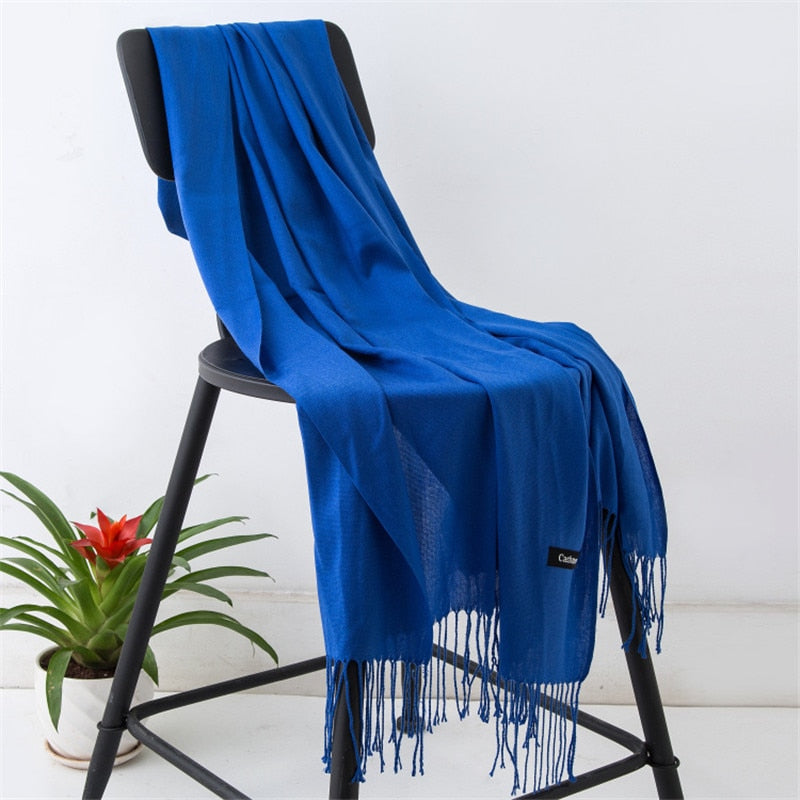 Fashion Women Scarf Thin Shawls and Wraps Lady Solid Female Hijab Stoles Long Cashmere Pashmina Foulard Head Scarves